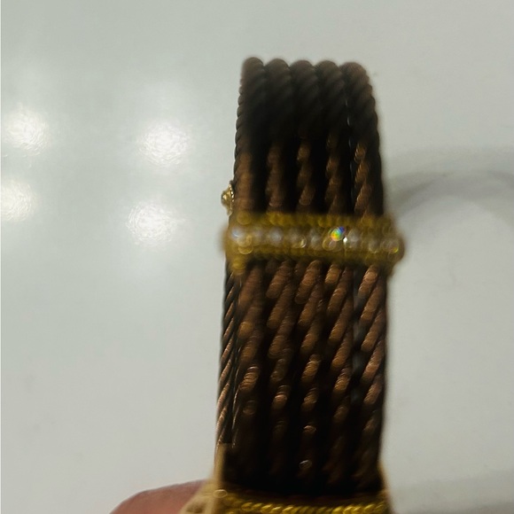 Charriol Celtique 5 Row Nautical Cable Bracelet 18k yellow gold cut diamonds - Picture 6 of 7